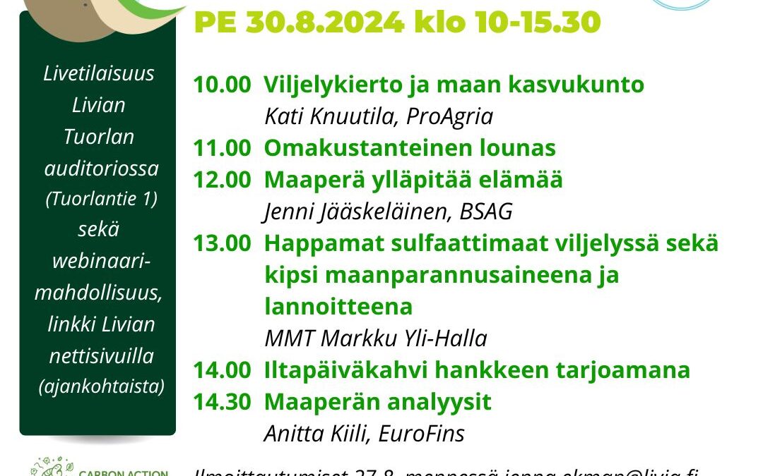Maaperäpäivä 30.8.2024 Ammattiopisto Liviassa