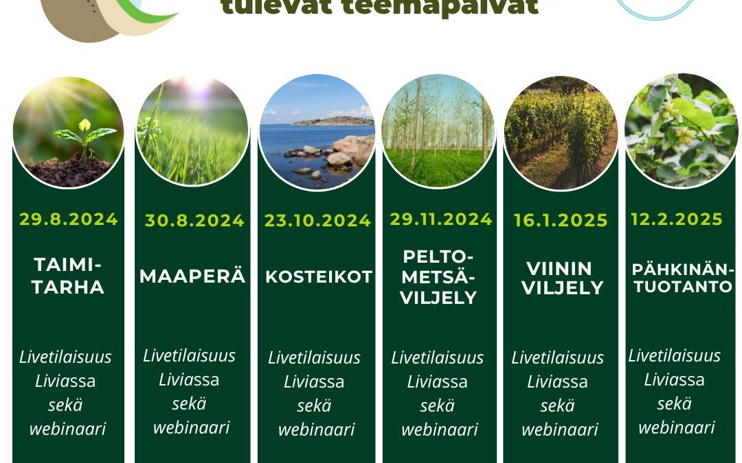 Maatalouden vesistöpolku -hankkeen tulevia tapahtumia