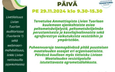 Peltometsäviljelypäivä 29.11.2024 Ammattiopisto Liviassa