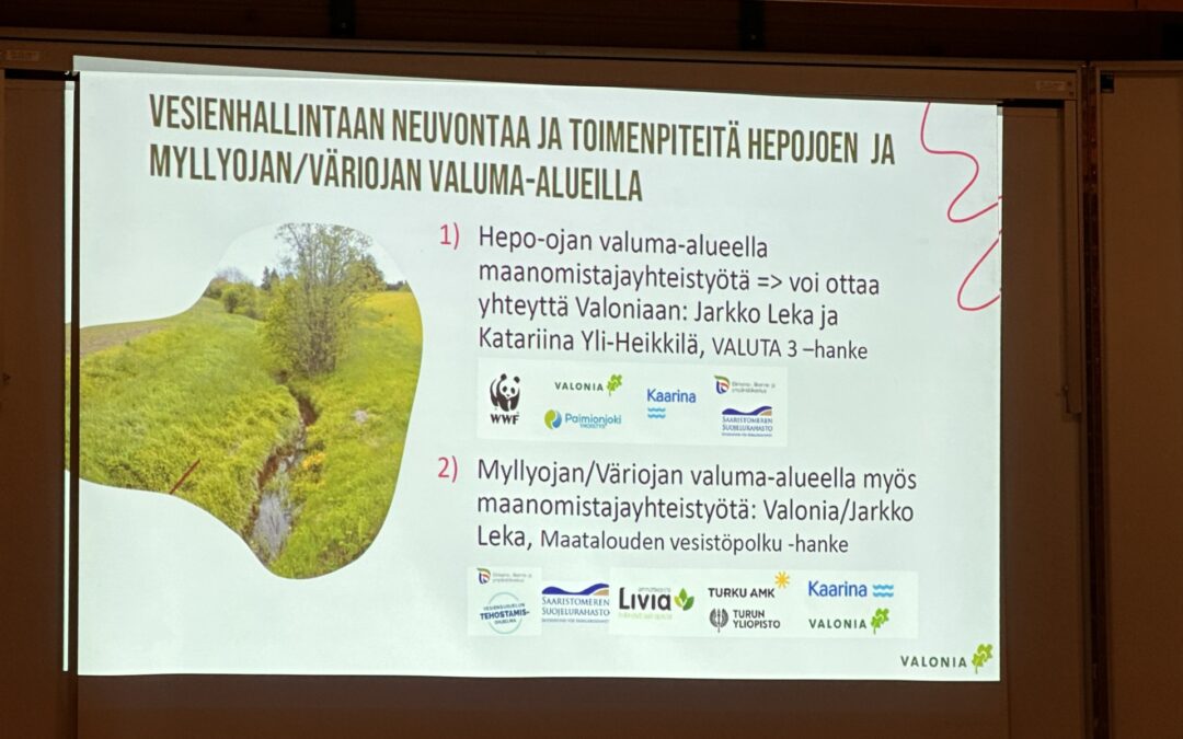Peltojen kestävän vesitalouden viljelijäillassa jaettiin vinkkejä kestävään vesienhallintaan maatalousalueilla