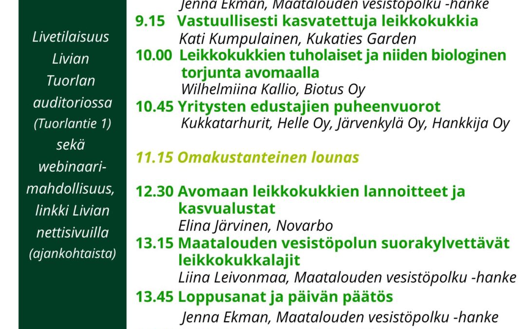 Leikkokukkapäivä 15.3.2025 Ammattiopisto Liviassa