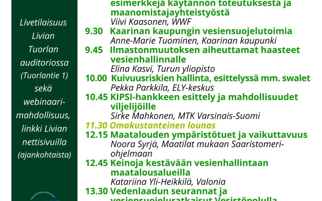Kestävän maatalouden seminaari 4.4.2025 Ammattiopisto Liviassa